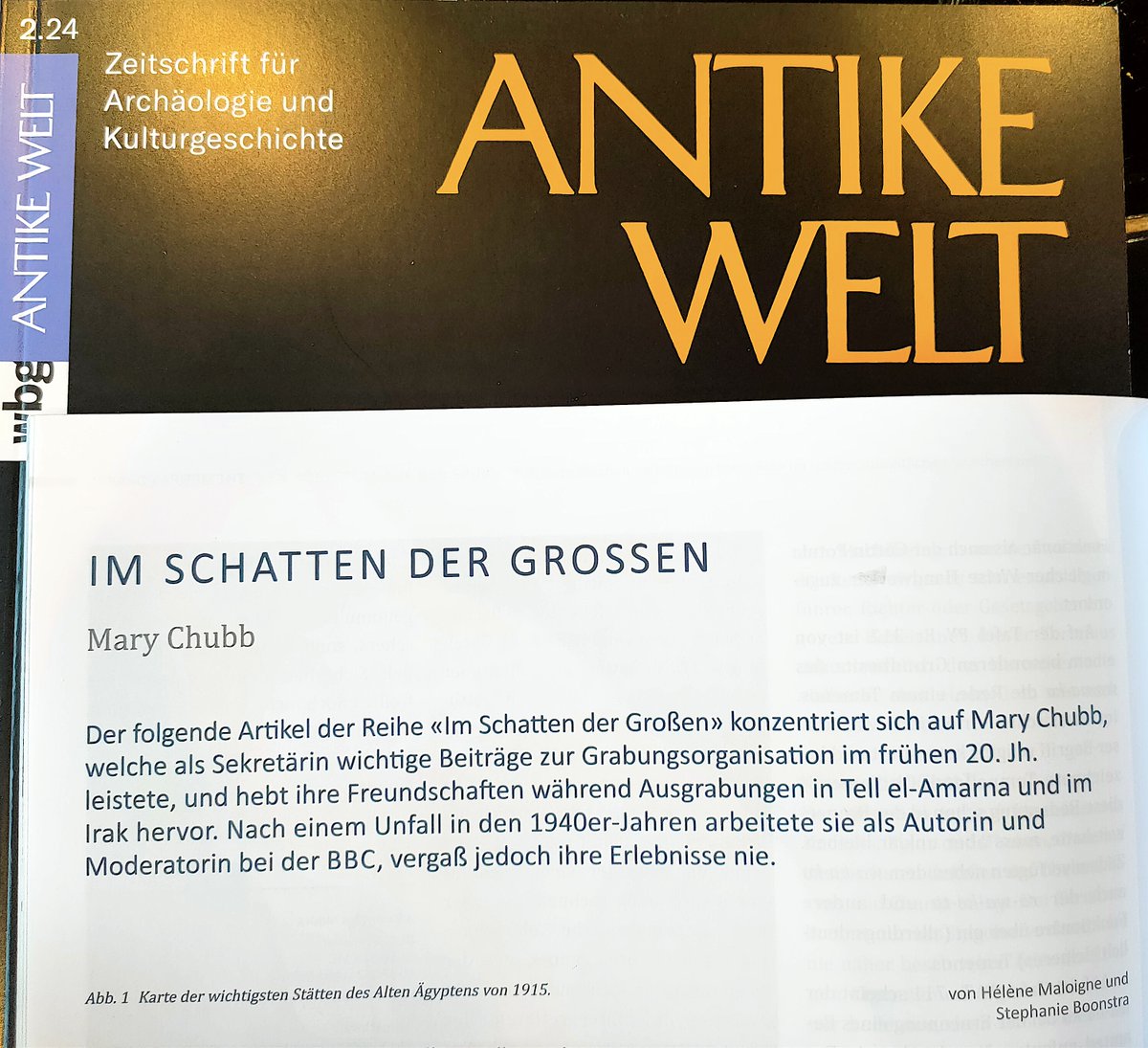 📖Im Schatten der Großen (in the shadow of the greats) is a 6-part series for #AntikeWelt Article 2 is out, this time with @Steph_Boonstra 🤝 Mary Chubb contributed to #Archaeology as secretary @TheEES, archaeologist at #Amarna and #Eshnunna, writer and broadcaster