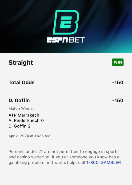 Goffin straight to the bank ✅ #ATP #GrandPrixHassanII #GamblingX #GamblingCommunity #SportsBettingX #SportsGambling