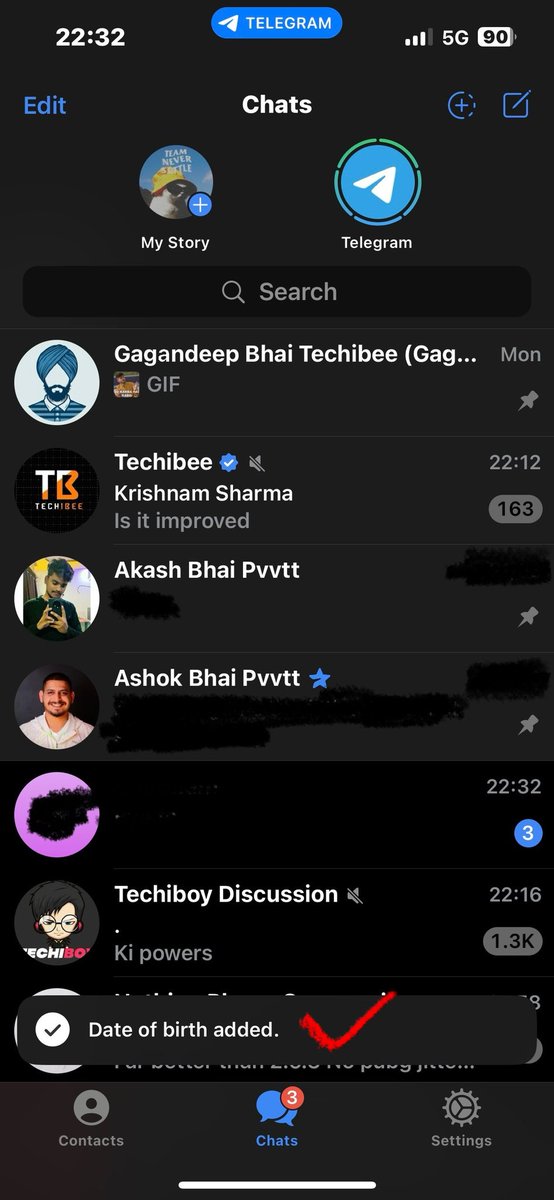 kshitieeee's tweet image. Have you added your Date Of Birth on your Telegram? You can change privacy settings of Date Of Birth by going into Settings icon of the Telegram app &amp;gt; Privacy &amp;amp; Security &amp;gt; Date Of Birth (as shown in the 2nd &amp;amp; 3rd image) 
#telegram #telegramupdate