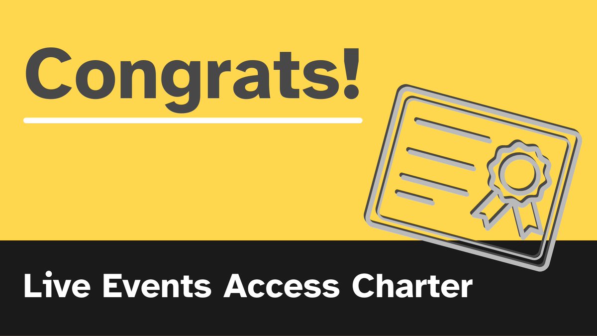 Big congrats to these recent additions to our Live Events Access Charter awardees! 🏆 ✨ @TheTin ✨ @BoldTendencies ✨ @BoomtownFair