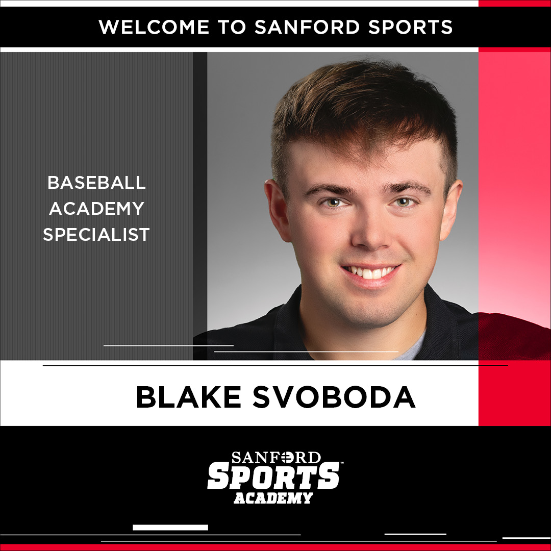 Sanford Sports Academy has named former professional pitcher Blake Svoboda a sports academy specialist with an emphasis on baseball! He will assist Coach Steve Phillips and support youth camps, clinics and the 10U-14U academy baseball teams. Welcome to @sanford_baseb Blake!
