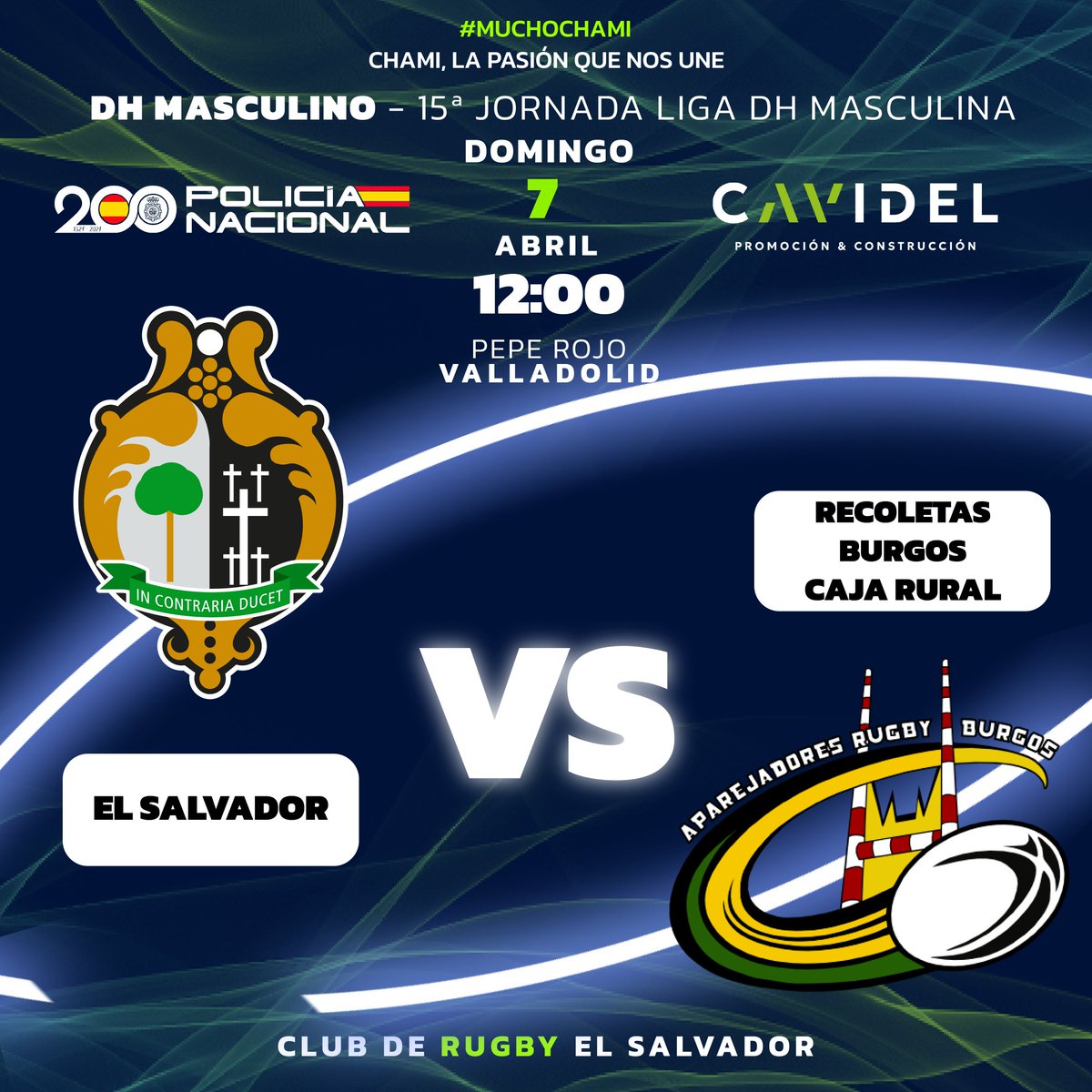 Chami_Rugby's tweet photo. 📢 ¡Todos a Pepe Rojo este domingo para disfrutar del derbi regional Cantera #Cavidel de la 15ª jornada @DHFerugby! 

💪 Nos medimos al líder @RugbyAparejos, y tu apoyo desde la grada será importantísimo en cada jugada

👮 Además, homenajearemos 👏 a @policia por sus 200 años de servicio, entrega y ayuda 

🗓️ Domingo 7
⌚️ 12.00
🏟️ Pepe Rojo

🫵 ¡No te lo puedes perder!

🏳️🏴#LaPasiónQueNosUne
⬜️⬛️#CanteraBlancoYNegro