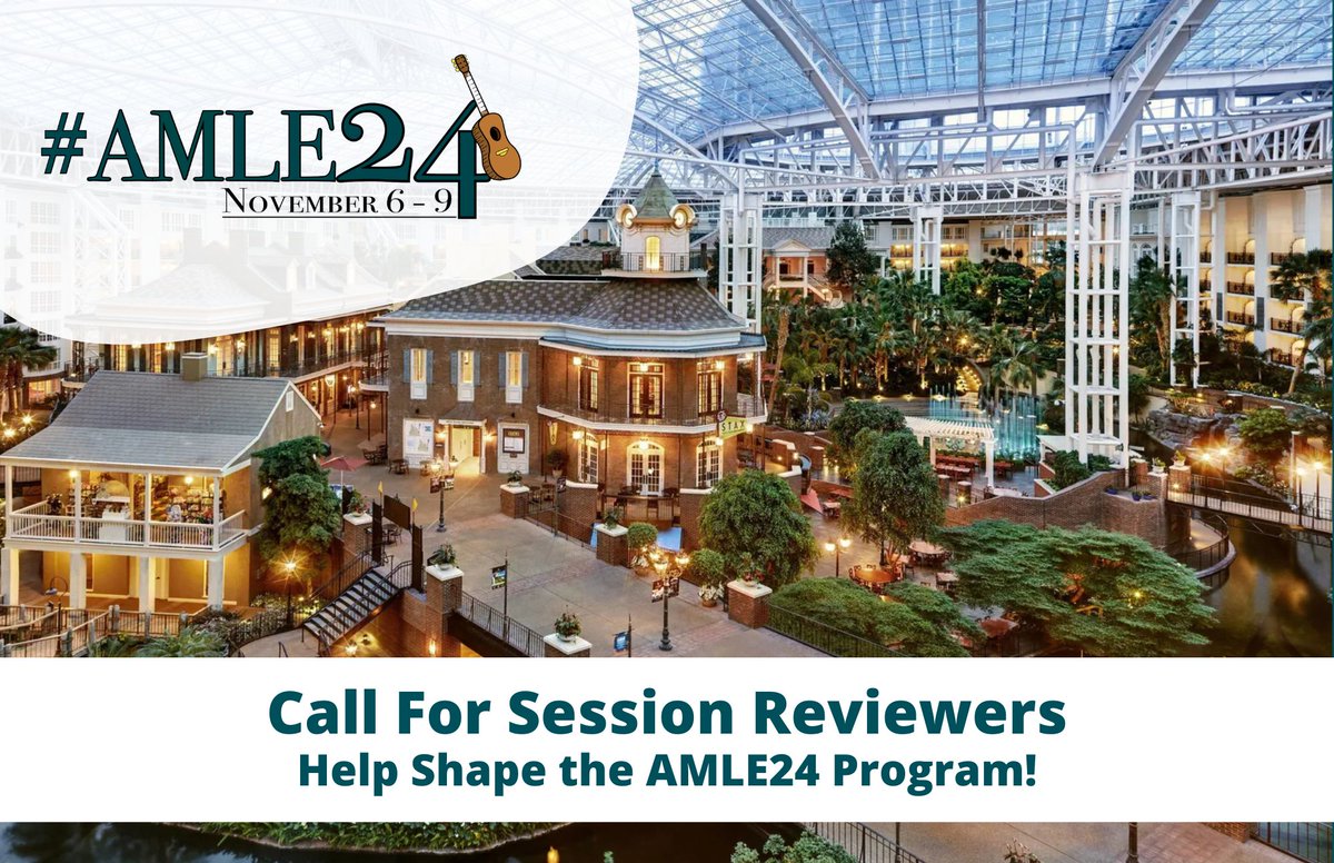 Calling AMLE members! We need your expertise to review session proposals for the upcoming #AMLE24 annual conference in Nashville. This is a great opportunity to contribute and help shape the conference's content and educational offerings. okt.to/qWinyA