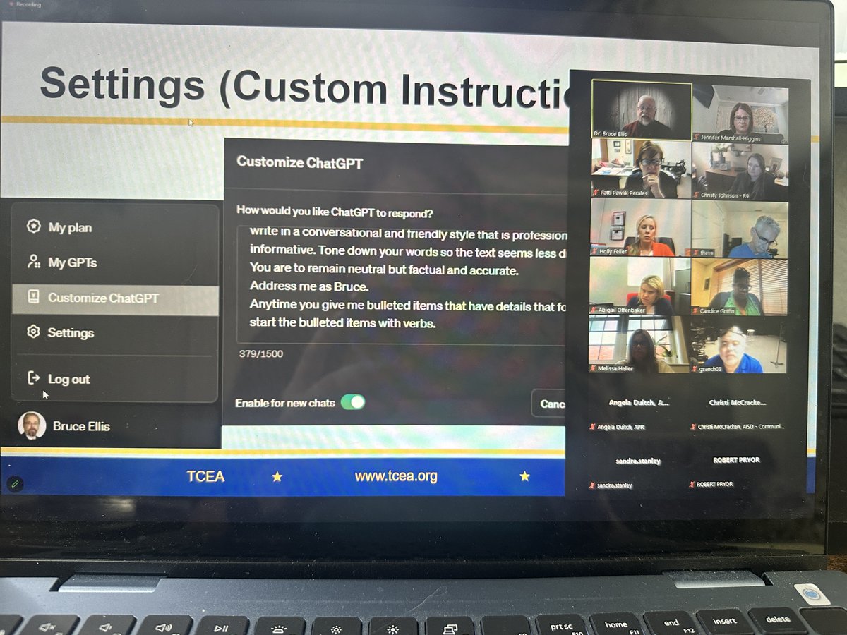 Members had a great online learning session today with Bruce Ellis from @TCEA, learning about the power of ChatGPT! #TSPRAMembersGetMore