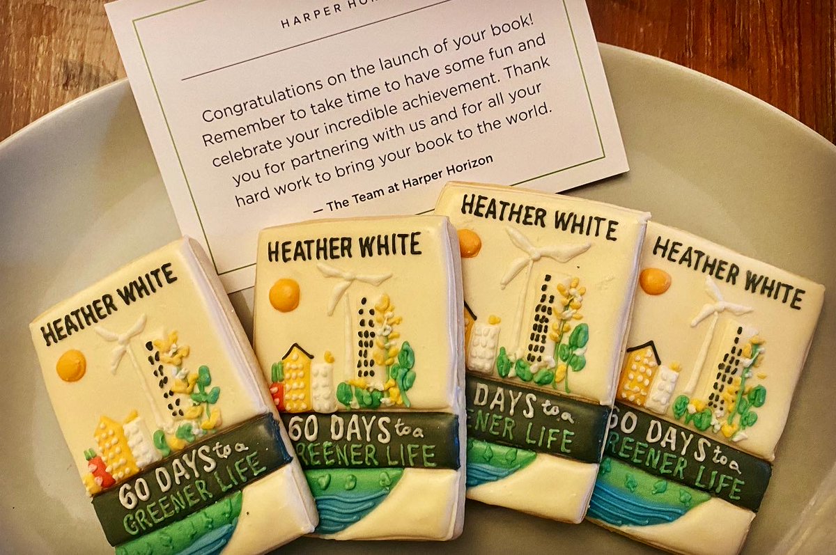 Definitely judge this cookie by its cover! The “book cookies” from my publisher @HarperCollins & Kakee Cookies remind to CELEBRATE! Pub day is 4/9 a week away!🙌 📗 Happy Earth Month, everyone! Excited to share 60 DAYS to a GREENER LIFE. Preorder here⬇️ bit.ly/preorder60days