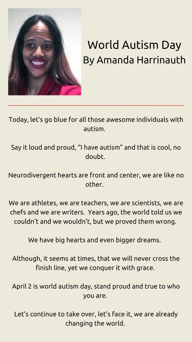 In celebration of #WorldAutismAwarenessDay, @SONorCal athlete and poet, Amanda Harrinauth shares these beautiful words. #SpecialOlympics