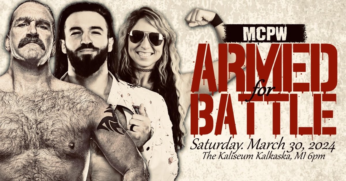 JUST ADDED @MCPWOnline presents Armed For Battle Featuring @TheJasonHotch v @lastrealmanROH Rae Larson v @AaronOrion @iamjumalkyng v @KJReynoldspro @BrutusAtwell v El Noctambulo & more! Watch it now independentwrestling.tv/player/j3vbJrk…