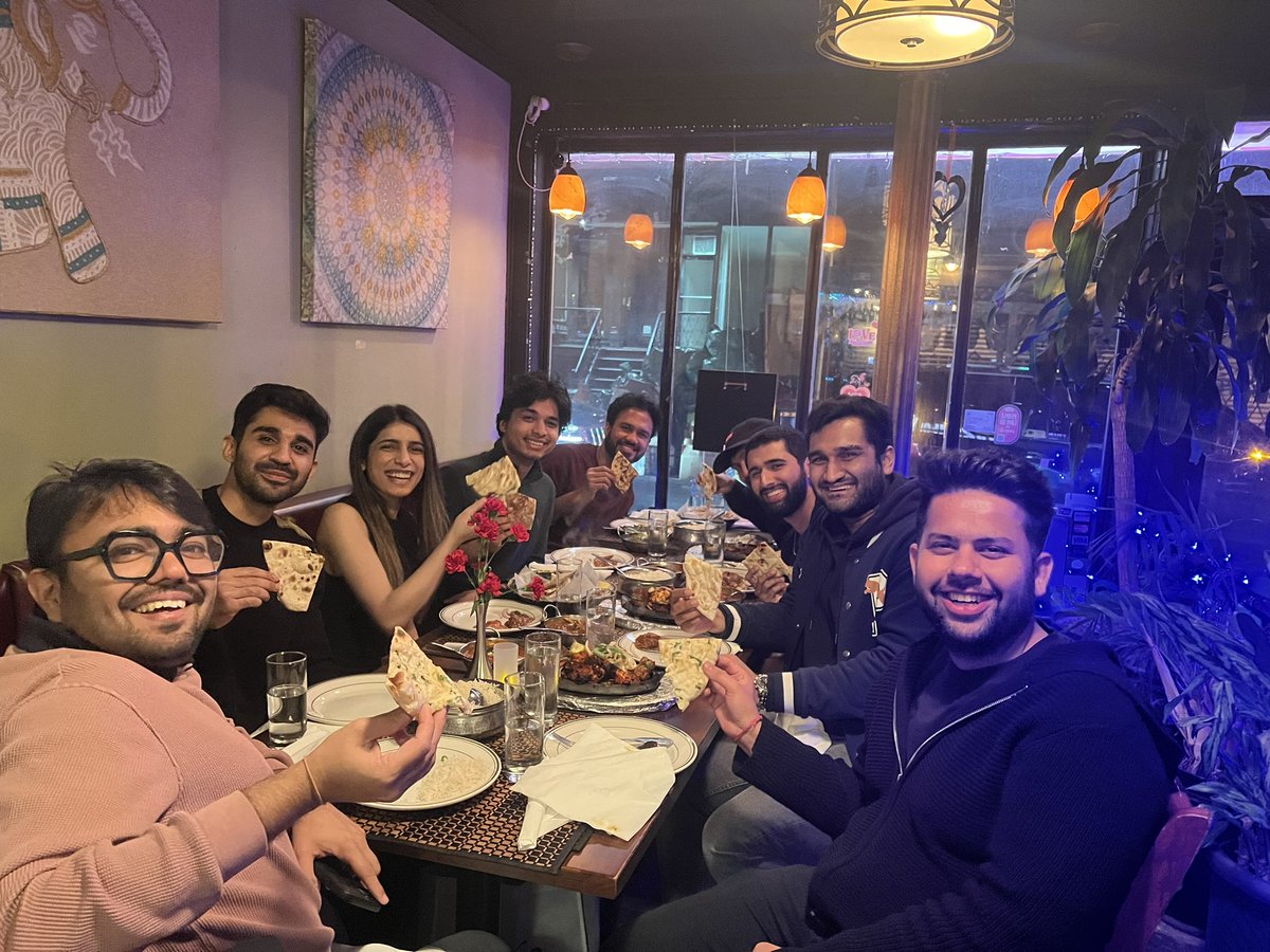 damodarbihani's tweet photo. The inaugural ‘Naan Fungible Token’ dinner. Great vibes and good food. If you’re based out of NYC, work in Web3, have South Asian heritage/enjoy Desi food, DM me! https://t.co/CcEV0RHZpR