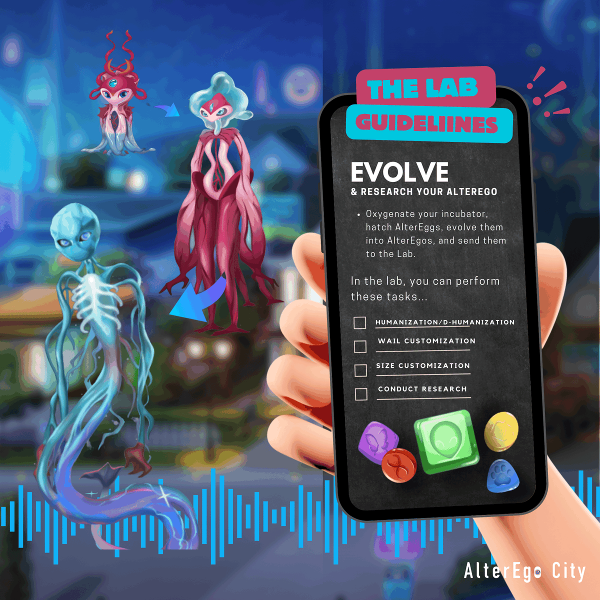 AlteregoCity's tweet photo. 💡AlterEgo City Hack: Laboratory

The Laboratory is your ultimate destination for all things AlterEgo! Boasting three core capabilities - Wail Customization, Evolution, and Size Adjustment - it offers a comprehensive suite of tools for personalizing your AlterEgos.🌟🤩 https://t.co/v3XrPG5lOA
