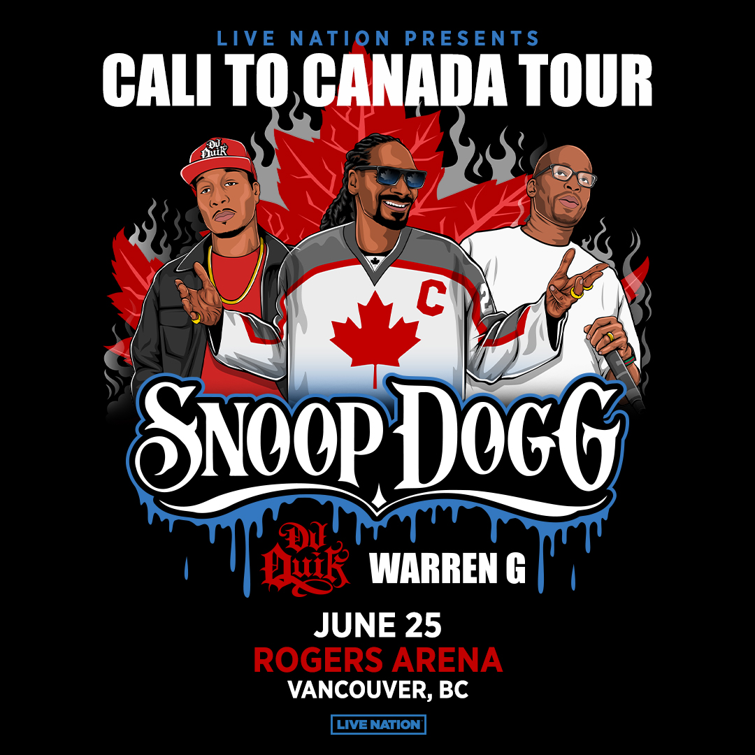 CONCERT ANNOUNCEMENT 🎉

Snoop D O Double G is bringing his Cali to Canada Tour to the Rogers Arena in Vancouver on June 25! Want to go?! 

Listen to Mornings with Bailey &amp; Johnny for your chance to win a pair of tickets in! 

Tickets on sale Friday, April 5 @ 10am 🎫