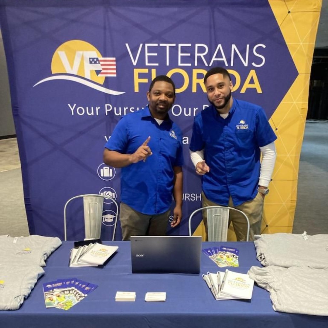 Veterans and servicemembers, the Veterans Florida team will be attending the @RecruitMilitary job fair at Fort Moore TOMORROW! Stop by to connect with us and find out what makes Florida the nation's most veteran-ready state!