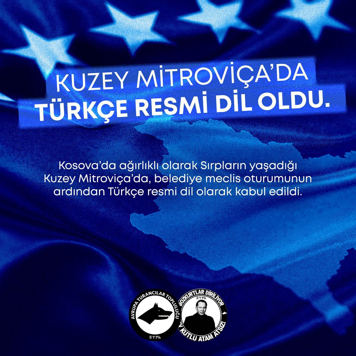 Kosova’da  çoğunlukla Sırpların bulunduğu yerleşim yeri Kuzey Mitroviça’da belediye meclisinin almış olduğu kararla resmi dil Türkçe oldu.
.
.
.
#sırp #sırbistan #kosova #kuzeymitroviça #dil #resmidil #türkçe #türk #türklük #türkçülük #avrupaturancılartopluluğu