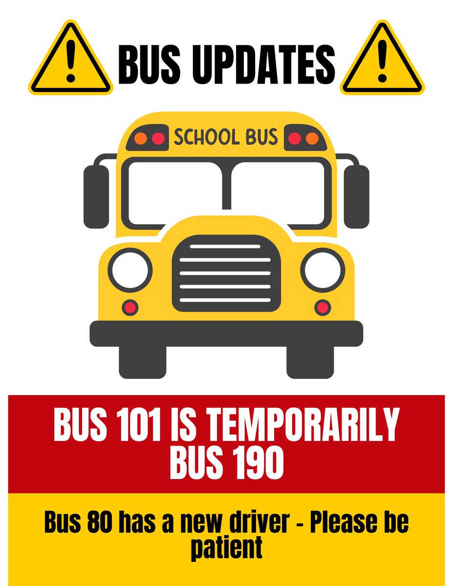 🗣️🗣️Keeping you informed about bus changes. Please be mindful of the updates! 💙💛🦁#WLMS <a href="/WestLeeMSPride/">WestLeeMiddleSchool</a> <a href="/leecoschoolsnc/">Lee County Schools</a>
