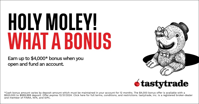 tastytrade's tweet photo. Earn up to $4K when you open and fund an account. Yeah, you read that right. Join the club, genius.