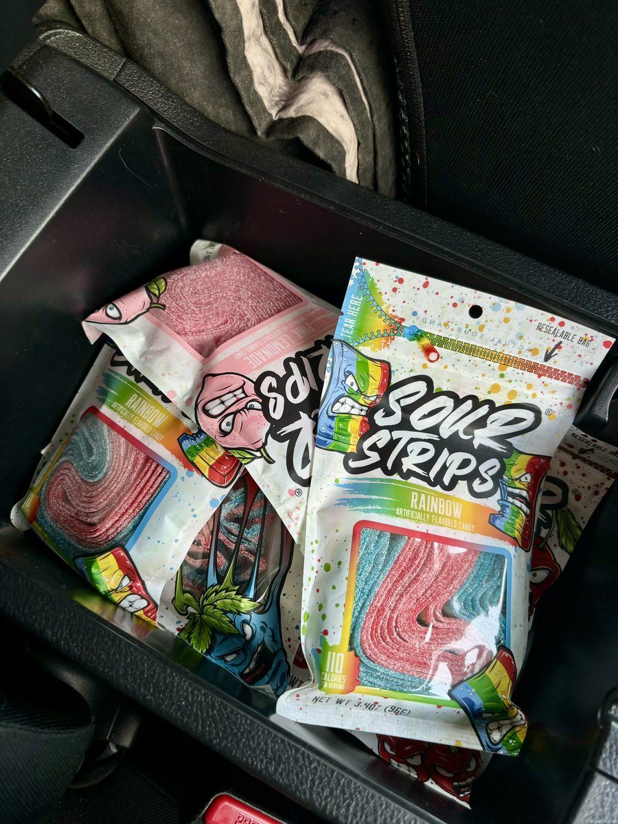 Guys do NOT forget to stock up your car with Sour Strips