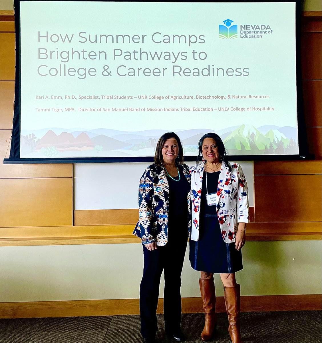 Our Tribal Education Initiative director Tammi Tiger participated in the Indian Education Summit last week in Reno! In a partnership with UNR's Tribal Students Program Tammi and Kari Emm spoke about how indigenous students prosper with college preparation camps. #TribalTuesday