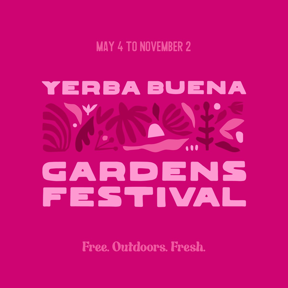 YBG Festival's thrilling 24th season runs from May 4 - November 2! 6 months of FREE music, dance, theater, circus acts, poetry, cultural celebrations and much more, live in Yerba Buena Gardens, SF.

Always FREE, OUTDOORS and FRESH!
ybgfestival.org/events/