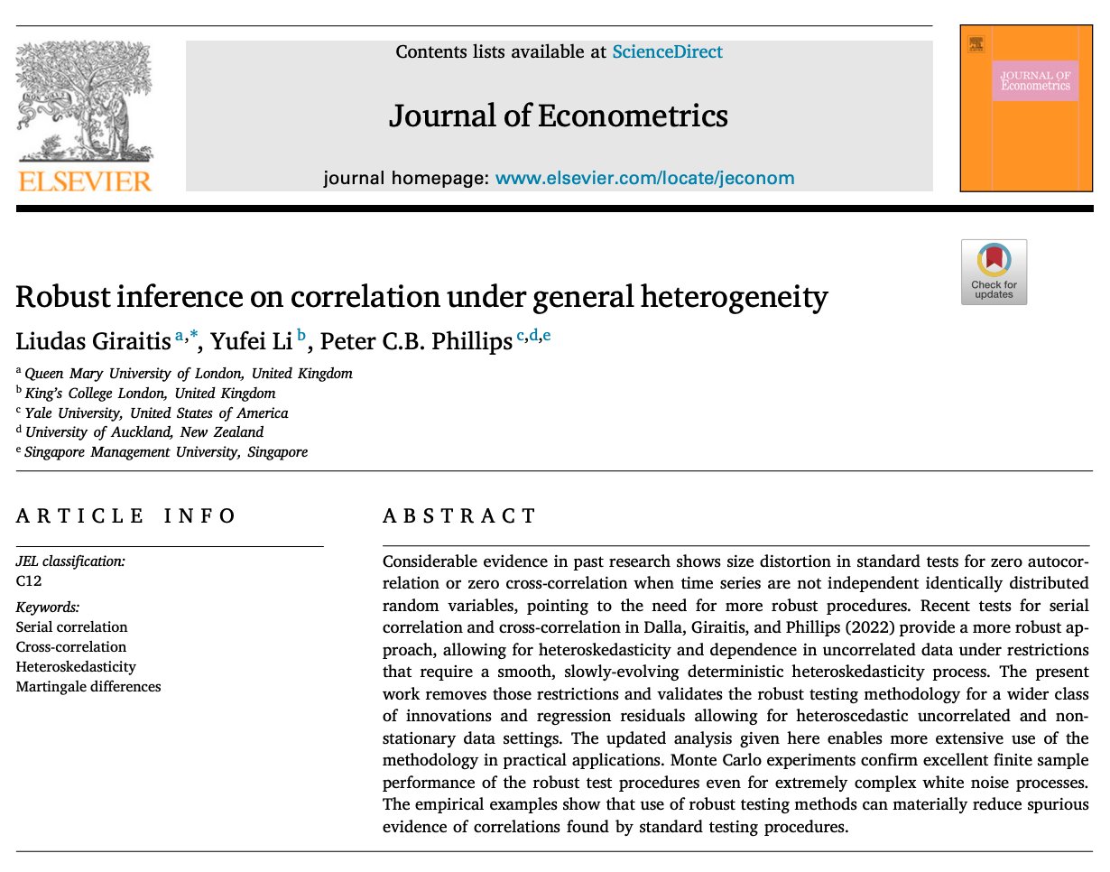 Cowles Foundation on X: &ldquo;NEW in the Journal of Econometrics 