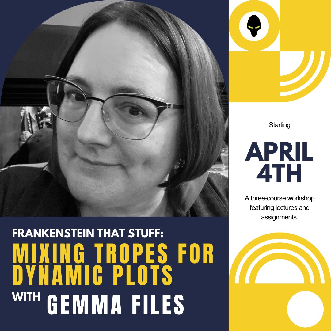 Tomorrow is @gemmafiles' workshop, Frankenstein That Stuff: Mixing Tropes for Dynamic Plots, and there's still time to sign up! reachyourapex.com/product/franke…
