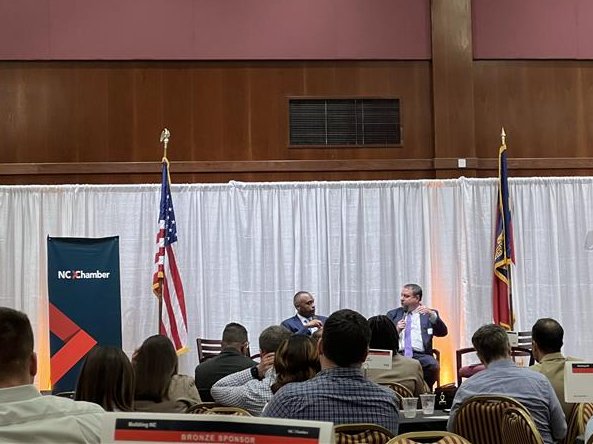 Brad Kohn of @Wolfspeed and NC House of Representatives Democratic Leader @electreives wrap up #BuildingNC2024 with a conversation about why Wolfspeed chose #NC and our state's winning formula for business.