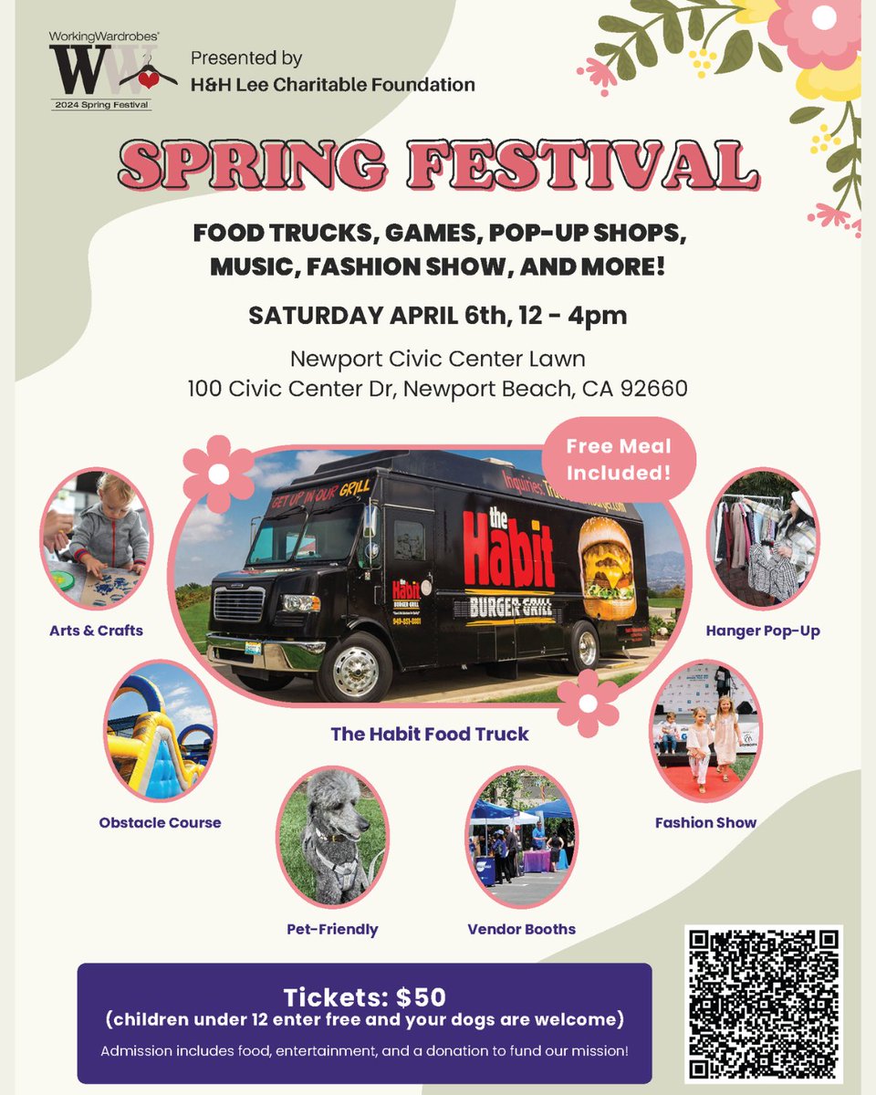 I am excited to support @WorkingWardrobe at their Spring Festival this Saturday! Join us for a day of food, music, shopping, and games while supporting the residents' journey towards employment.

Remember to bring your wardrobe donations! Scan the QR code for more information.…