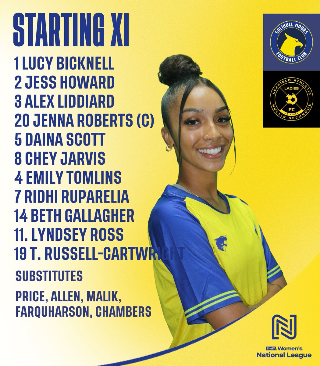 Tonight’s starting XI to take on @LeafieldAthLFC in the @FAWNL 💛💙