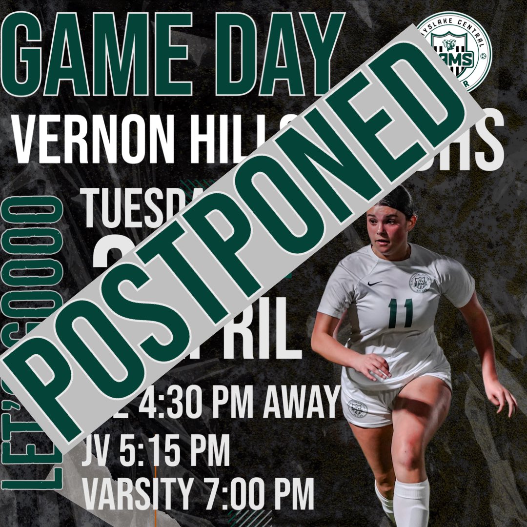 Game today against Vernon Hills is postponed @ChilandSoccer