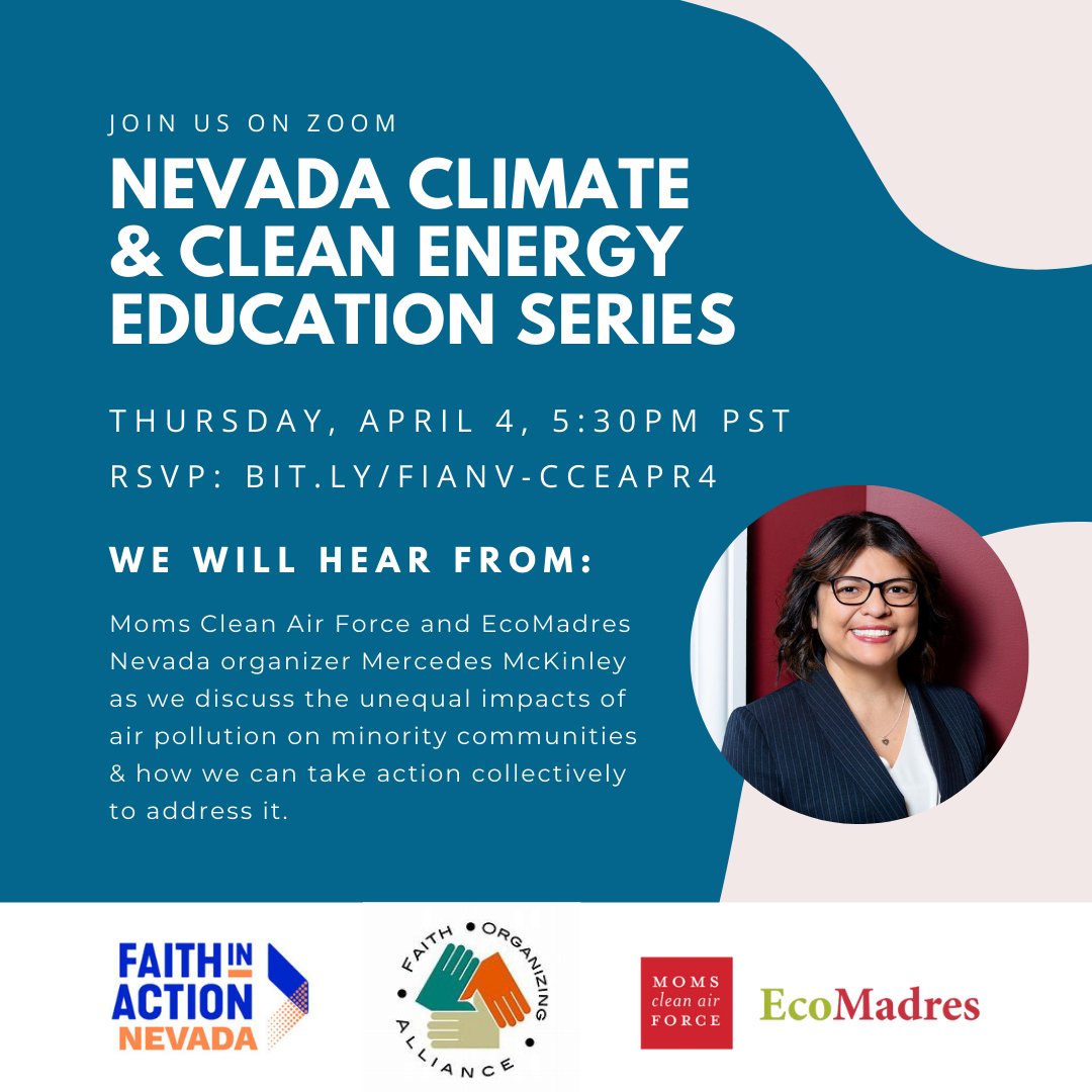 Tune in this Thursday as we team up with @FIANevada to talk about air pollution, how it affects our communities and what we can do about it. Please register in advance! RSVP Here: bit.ly/FIANV-CCEApr4