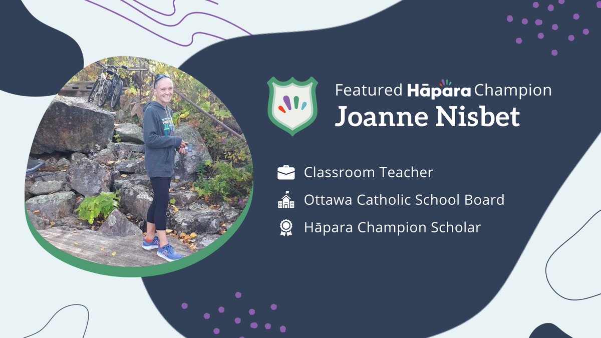 Our Featured Hāpara Champion this month is @joanne_nisbet, a Grade 5 teacher at @StJeromeOCSB and @OttCatholicSB. Joanne is a Hāpara Champion Scholar and creates phenomenal Hāpara Workspaces! Learn more about Joanne by visiting the Hāpara Community: bit.ly/3vs6alr