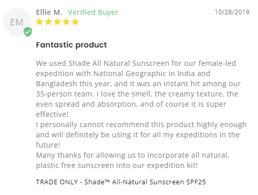 Ellie Mackay's review of #shadeallnaturalsunscreen in 2018. "We used Shade All Natural Sunscreen for our female-led expedition with <a href="/NatGeo/">National Geographic</a> in India and Bangladesh this year, and it was an  not-the-norm.com/a/review/twitt…