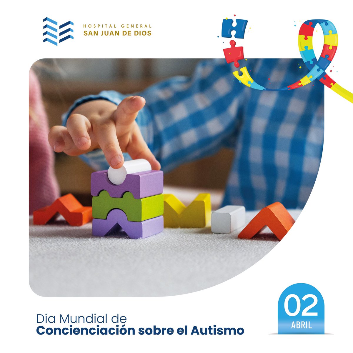 El 02 de abril es el Día Mundial del Autismo, una oportunidad para educar acerca de las características del autismo, fomentar la aceptación y valoración, respetando su diversidad y reconociendo sus habilidades. #Autismo #Inclusión #Diversidad #YoElijoColorAzul