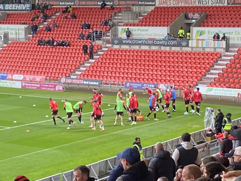 In Doncaster for tonight’s match- nice seats behind the goal 🥅