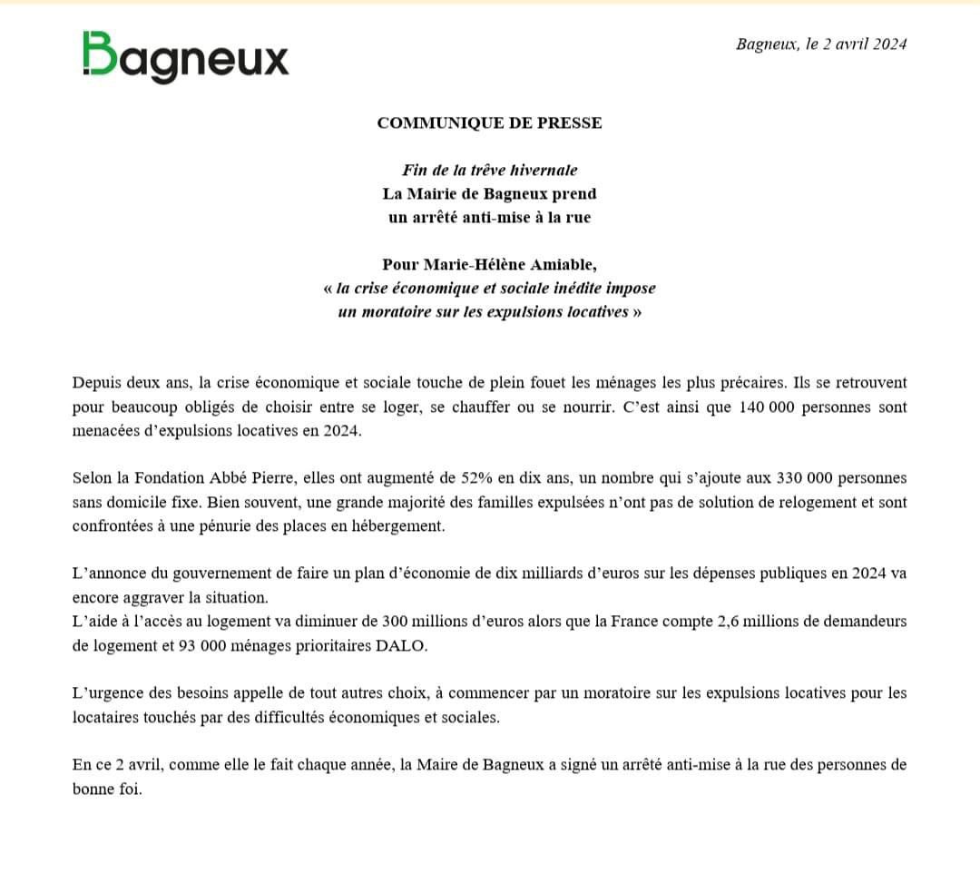 MHAmiable's tweet photo. [Arrêté anti-mise à la rue ] Fin de la trêve hivernale : Pas de nouvelles familles en difficultés économiques et sociales à la rue! 
Alors que la crise du logement sévit, que les structures d’hébergement sont saturées, les #expulsionslocatives ça suffit ! https://t.co/jeliAvSuTj