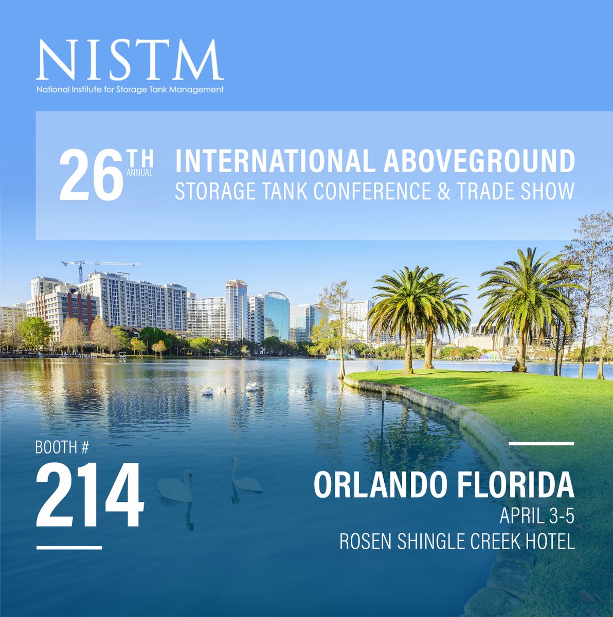 Join Tank Connection at the 26th Annual International Aboveground Storage Tank Conference and Trade Show on April 3 to 5. Find us at booth number 214. We hope to see you there! #NISTM