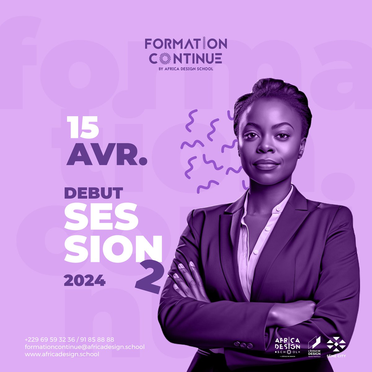 AfricaDesignSch's tweet image. La date de rentrée pour la #formationcontinue a 𝐞́𝐭𝐞́ 𝐫𝐞𝐩𝐨𝐫𝐭𝐞́𝐞 𝐚𝐮 𝟏𝟓 𝐀𝐯𝐫𝐢𝐥. C'est une occasion pour ceux qui n'ont pas pu s'inscrire de le faire.

Pour vous inscrire, cliquez ici : bit.ly/43dgtpR

#AfricaDesignSchool #formation2024 #formationenligne