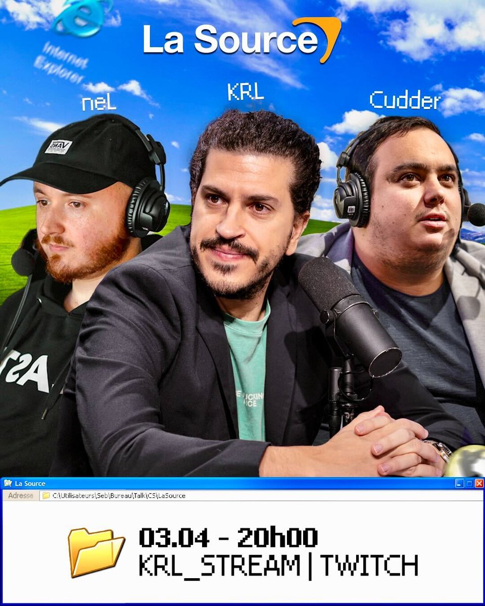 🗓️ La Source revient demain à 20h00 pour le 2e épisode de notre nouvelle émission, et ça sera avec <a href="/neLendirekt/">neL</a> et <a href="/CudderTV/">Lucas Courtin</a> 🎙️

📺 KRL_STREAM | TWITCH