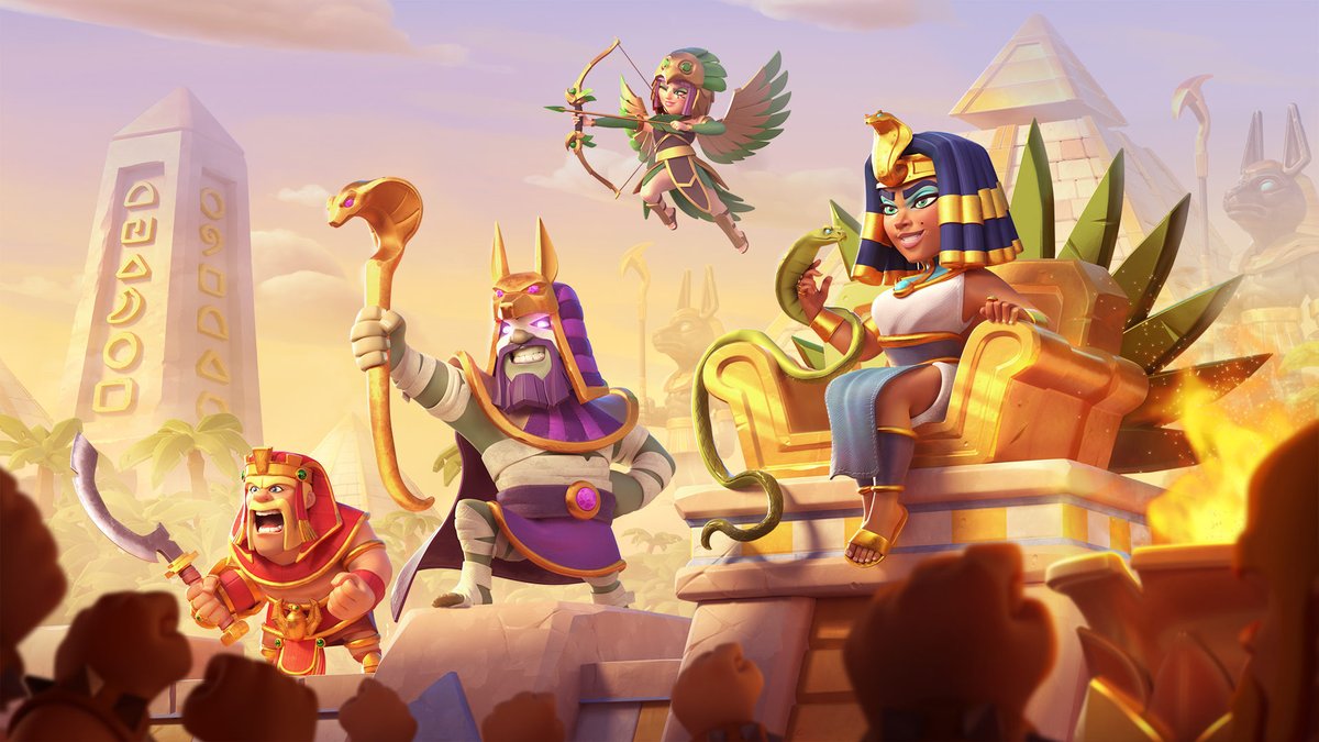 How do you score big during the @ClashofClans ultimate Clash of Sands event? By walking like an Egyptian of course. This season you're off to a sandy and dry adventure in the desert, and only 3-star victories will quench your thirst! 🐫