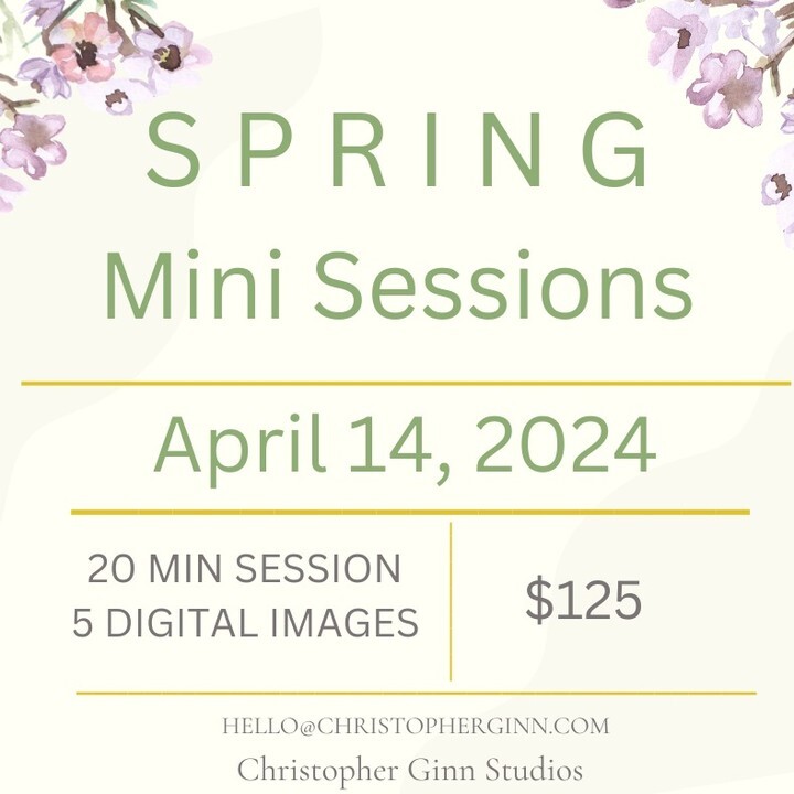 Only 2 weeks away and we can't wait! There are a few time slots left, please let us know if you would like to book a session!