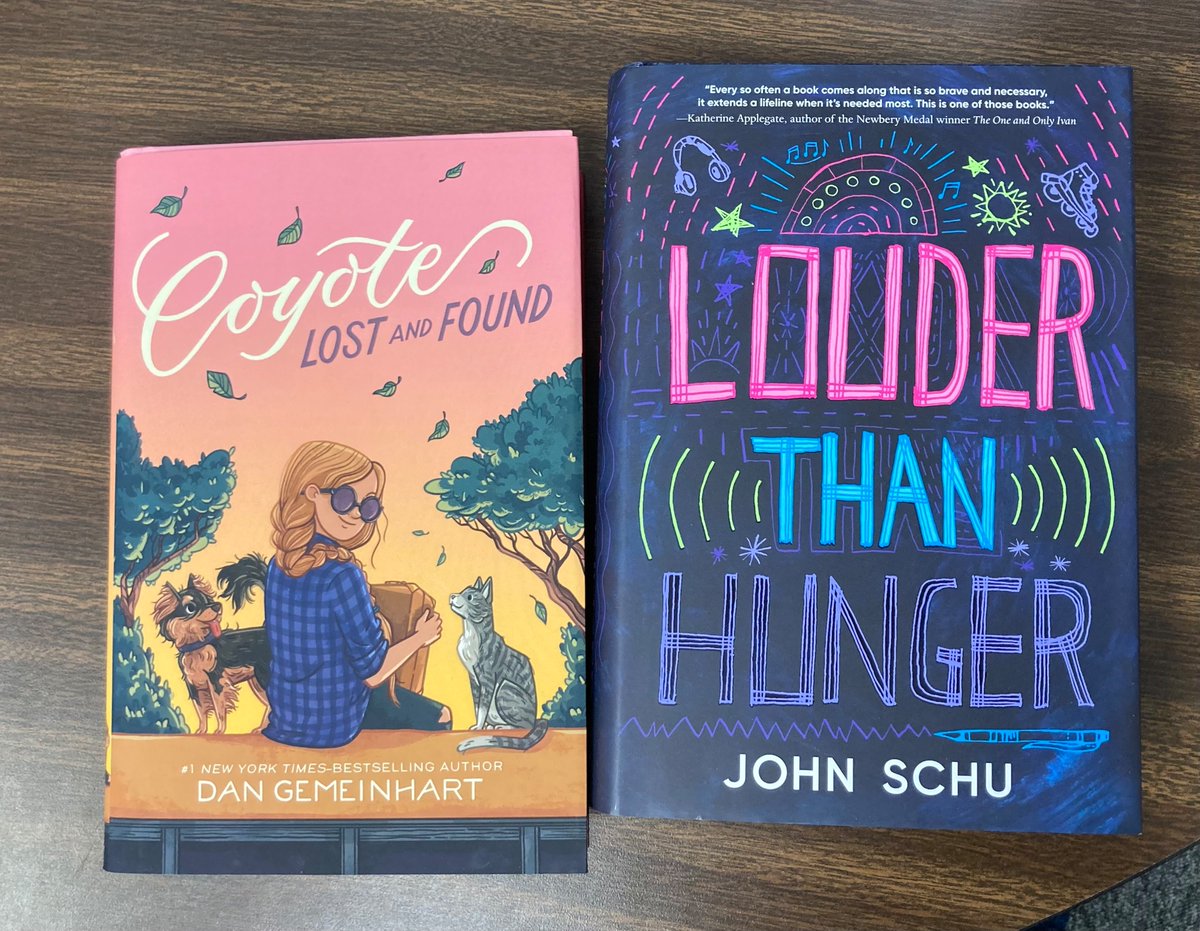 So excited these books arrived yesterday! @MrSchuReads @DanGemeinhart They are already checked out!