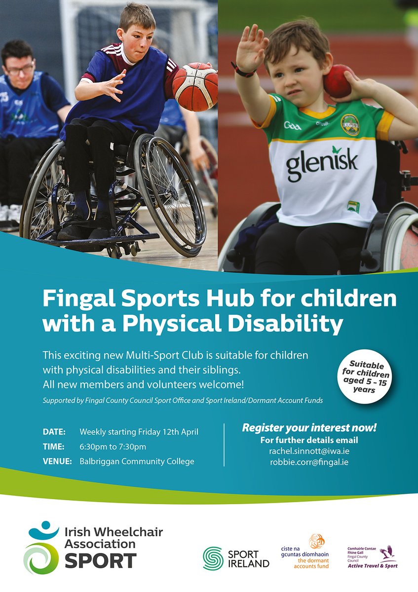 We're delighted to launch the Fingal Junior Multi Sport Club alongside @FingalSports this April! Learn more about the exciting new club and how to register your child's place bit.ly/4au5WJj @sportireland @ParalympicsIRE @Fingalcoco
