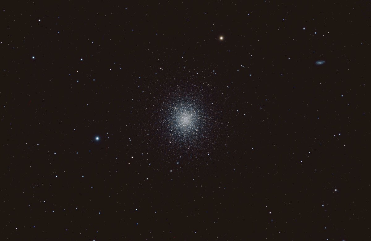 A reprocess of the Hercules globular cluster, Messier 13 from a DSLR image I took from home in 2014. Reprocessed using my latest workflow. If you have my Affinity book, this is the same stacked image available from my file download page.