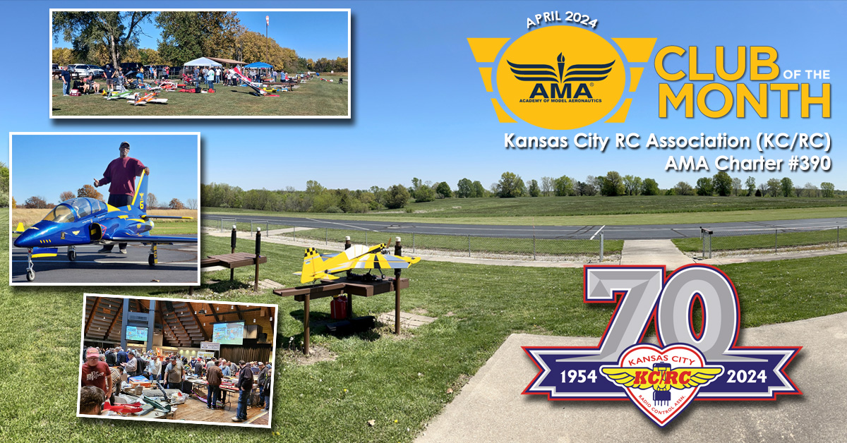 The Kansas City Radio Control Association (KC/RC) #390 is a Gold Leader club established back in 1953 and celebrating their 70th anniversary! 

Club Website: loom.ly/AjTd9NE
AMA Club Info: loom.ly/3ddne_c

#IFlyAMA #ModelAviation #AMAClub