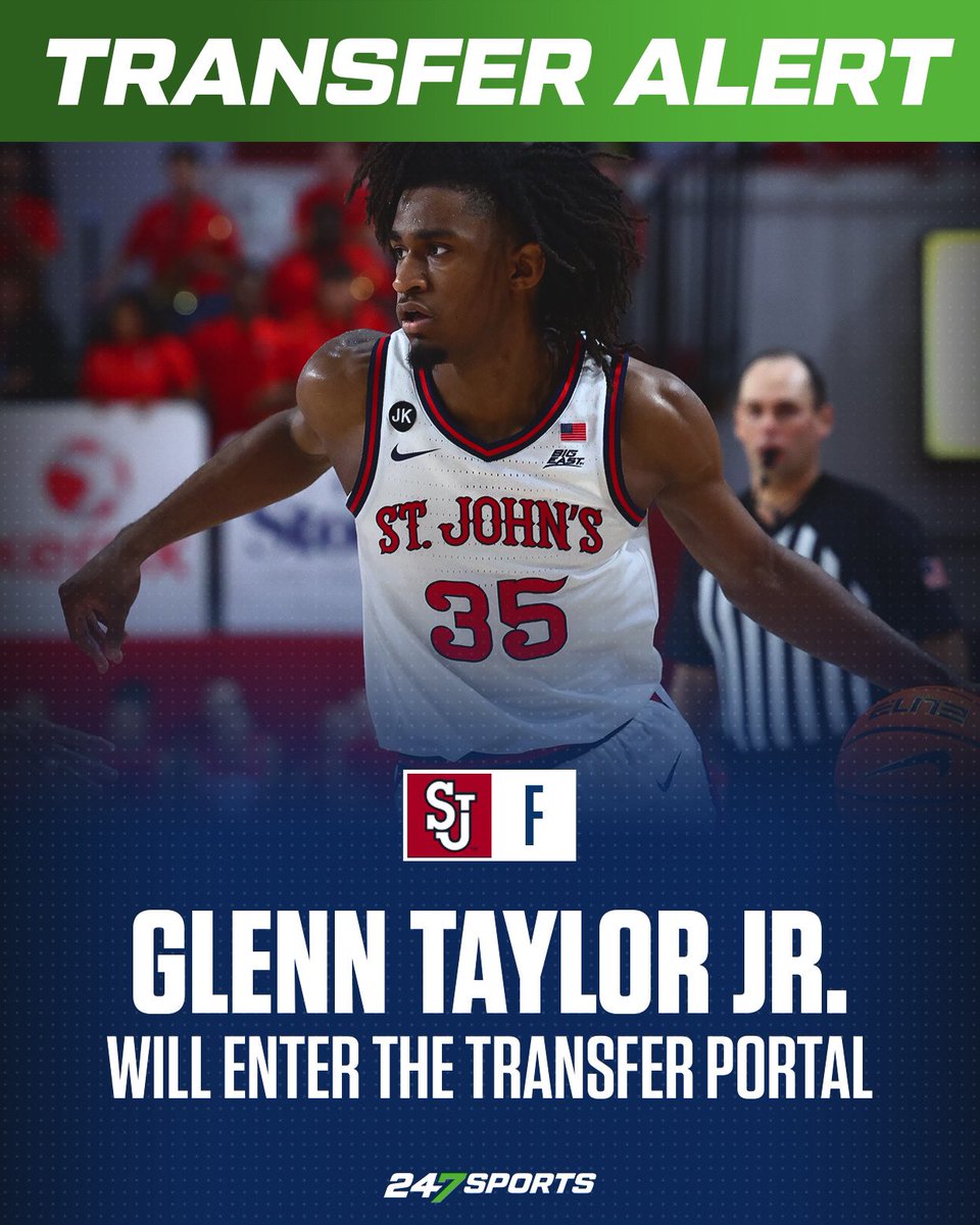 Travis Branham (@travisbranham_) on Twitter photo St. John’s wing Glenn Taylor Jr. will enter the transfer portal, he tells <a href="/247SportsPortal/">247Sports Transfer Portal</a>.
Started in 21 games for the Red Storm this season. Averaging 7.6 points and 2.9 rebounds in his career. St. John’s wing Glenn Taylor Jr. will enter the transfer portal, he tells <a href="/247SportsPortal/">247Sports Transfer Portal</a>.
Started in 21 games for the Red Storm this season. Averaging 7.6 points and 2.9 rebounds in his career.