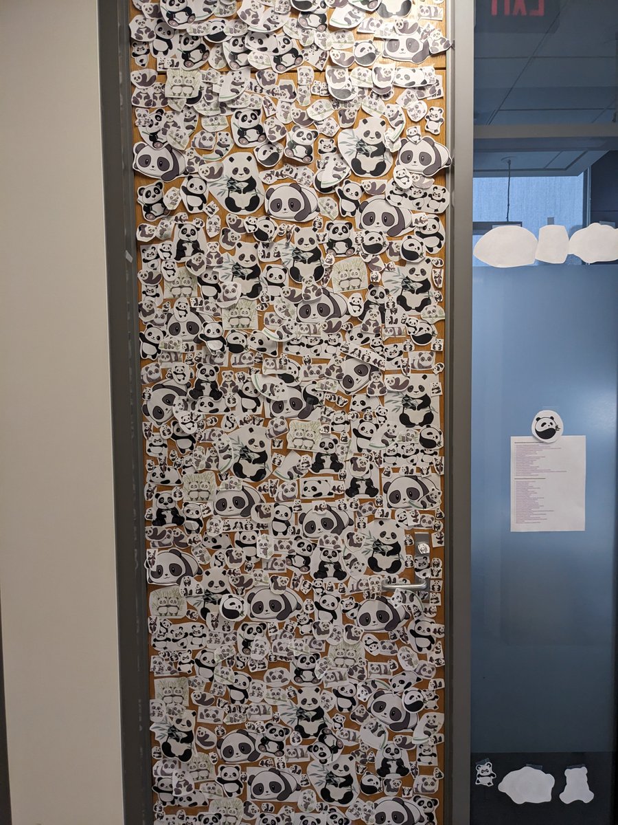 Worked from home on April Fools's Day and was rewarded with a panda office door from my lab 😂😭