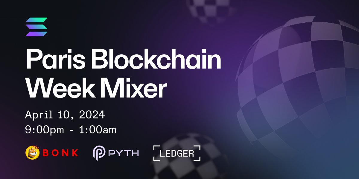 For the folks that'll be around during @ParisBlockWeek. @Ledger is partnering with @solana, @PythNetwork and @bonk_inu for an exciting mixer. Sign up and tag along to chat about integrations, education and discover what we have planned for this cycle! tokenproof.xyz/event/pb-mixer