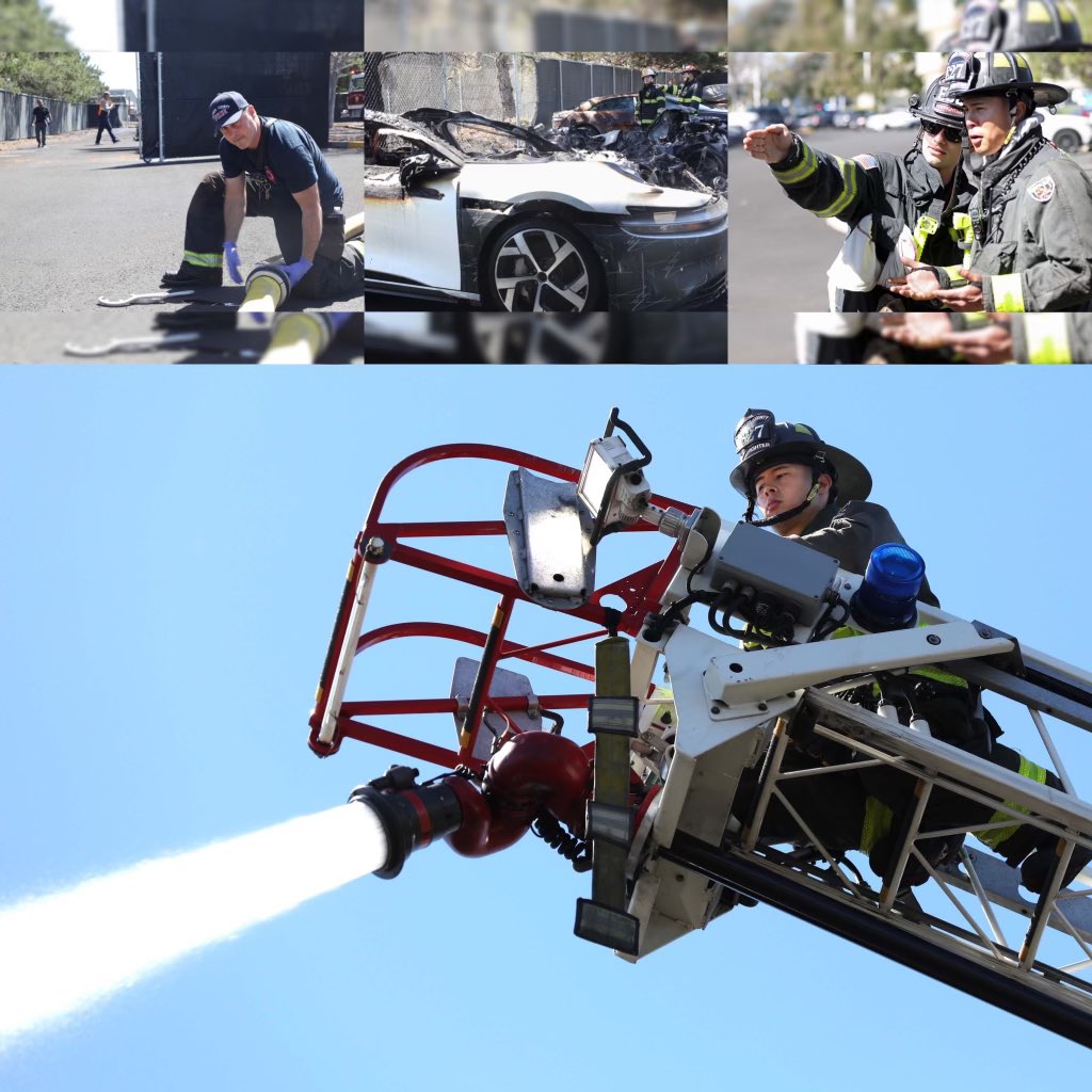 AlamedaCoFire's tweet photo. Alameda County Fire Department (ACFD) was dispatched on Monday, April 1, 2024, at 10:32 AM in the 35000 block of
Fircrest Street in Newark.  Four electronic cars caught fire.
The cause is under investigation.
#ALCOFIRE #ALCOfirefighters #Sumodog/ACFD https://t.co/Yi04PykMbW