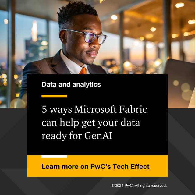 Get your data ready for generative AI with Microsoft Fabric. Discover how this unified platform can help you access, standardize and get your data ready for generative AI integration. pwc.to/3U0FrFN
