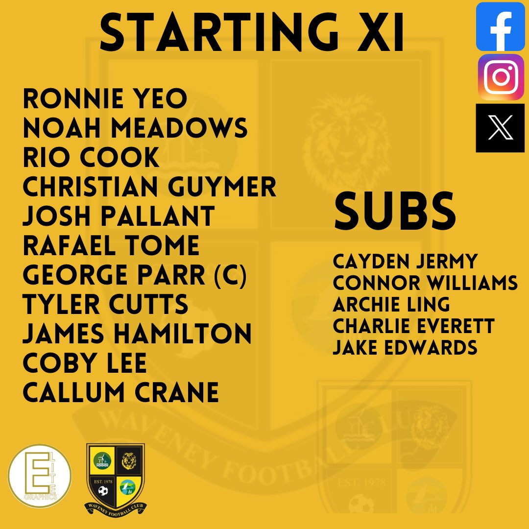 U18’s Kick Off at Walmer Road, here’s how we line up! 💛🖤