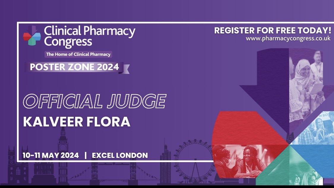 Delighted to be asked to be an official Judge for this years Clinical Pharmacy Congress <a href="/CPCongress/">Clinical Pharmacy Congress</a> poster zone- looking forward to reading about all the fantastic work happening in pharmacy.