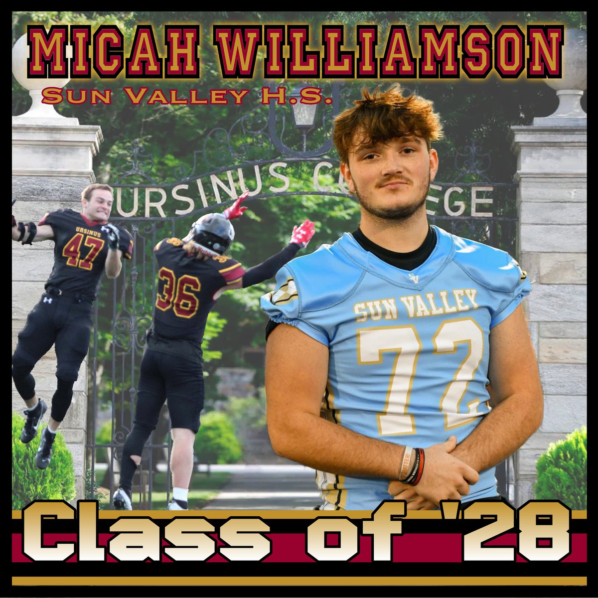 Welcome @micacah_72 of @SValleyFootball to the Ursinus Football Class of 2028! #WelcomeToTheBearsDen #UCFB131 hudl.com/athlete/o/1630…